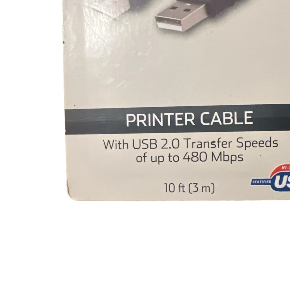☠️5/$20☠️ONN| 10FT BLACK PRINTER CABLE